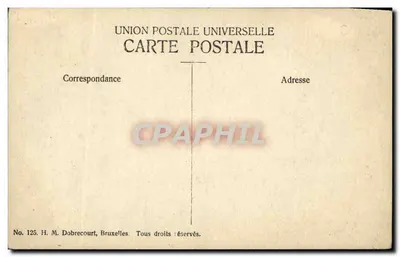 Dinastia Belga — três retratos de homens em uniforme — editor H. M. Dobrecourt, Bruxelas, n° 125 — Verso