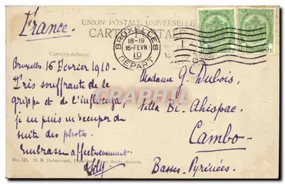 Dynastia belga — três retratos de membros da família real — editor H.M. Dobrecourt, n°125 — Verso