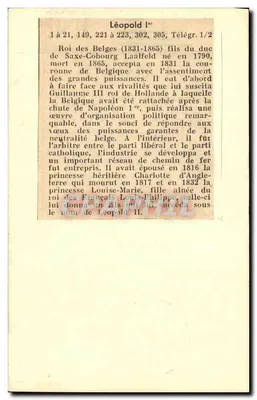 Léopold I - Koning van België (1830-1865) - uitgever niet zichtbaar, serie-nummer niet leesbaar — Achterkant