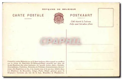 S.M. Albert Ier — Rei dos Belgas — A Bélgica Hérea, N°1 — Verso