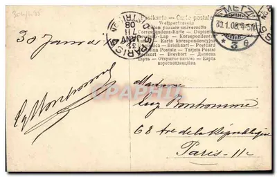 Retrato de uma dama — editor UHERSCH & CO — número de série 304/195 — Verso