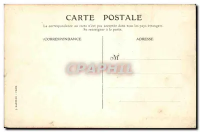 S.M. Alphonse XIII — Roi d'Espagne au volant de sa 12 HP Dion-Bouton — éditeur J. Barreau, Paris — Verso