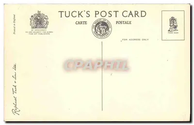 Queen Elizabeth II — met kroon en vacht — Tuck's Post Card — Achterkant