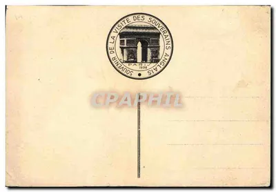 Leurs Majestés le Roi et la Reine d'Angleterre — portrait officiel — éditeur : Souvenir de la Visite des Souverains Anglais 1938 — Verso