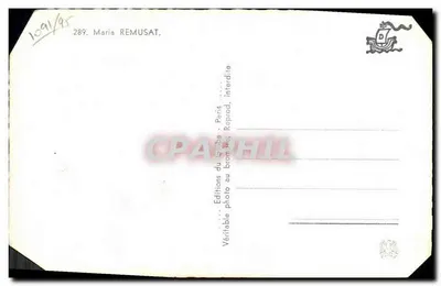 María Remusat — estúdio de retratos — Estúdio Harcourt — Verso