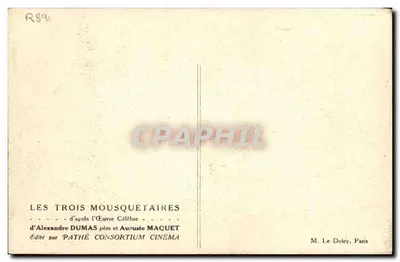 Os Três Mosqueteiros — de acordo com Alexandre Dumas pai e Auguste Maquet — editado pela Pathé Consortium Cinema — Verso