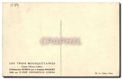 Os Três Mousquetaires — de acordo com a Obra Célere de Alexandre Dumas pai e Auguste Maquet — Editado pela Pathé Consortium Cinéma — Verso