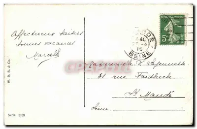 माउंटेन में चर बकरियां — पीछे की ओर पहाड़ — W.R.B. & Co. सीरीज 3139 — पीछे