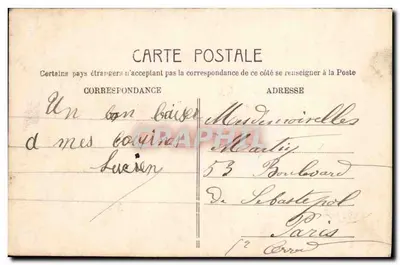 Meisje met krullende haren — M.F. PARIS n°636 — Achterkant