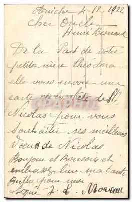 Święto św. Mikołaja — Dzieci z bukietami — Wydawca CEC n°360 — Rewers