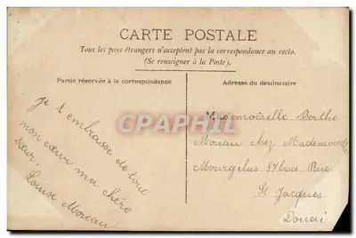 Bilhete postal antigo Fantasia Criança Peixe 1º de Abril — Verso