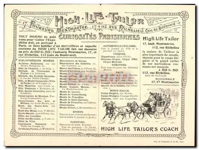 Moda w Paryżu 1900 — Północny pawilon Azji Rosyjskiej i Syberii — Przedstawiony przez HIGH-LIFE TAILOR — Rewers