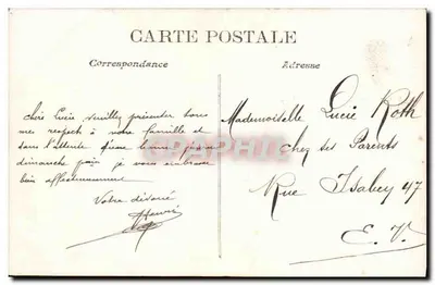 Casal amoroso em um cenário florestal — Bilhete postal antigo n°541, editada por AYS — Verso