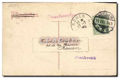 Holstenplatz (Somme) — widok placu z tramwajem i budynkiem — Agence générale des moulins à café "Triomphe" — Rewers