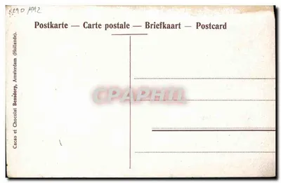 Kobieta i dziecko patrząc na morze — statek na morzu — Cacao i Chocolat Bensdorp Amsterdam (Holandia) — Rewers