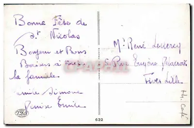 San Nicola — Bambino a letto con caffè e latte — Editore Nicolas, n°632 — Verso