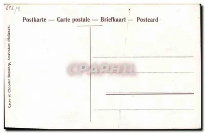Duas pessoas em um barco a vela — Amsterdam, Holanda — Cacao e Chocolat Bensdorp — Verso