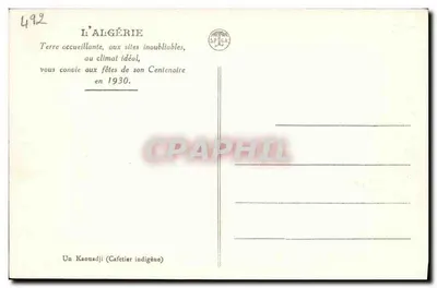 Kawiarnia indygenów — Algieria — SP GA — Rewers