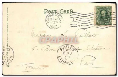 Pêcheur et femme avec un grand black bass — Catalina Island — éditeur: St. Louis-Leipzig Co. Berlin — Reverso