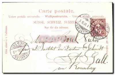 Glarus — escudo con san Víctor — editor Barbier & Cie, n° 6-1352 — Reverso