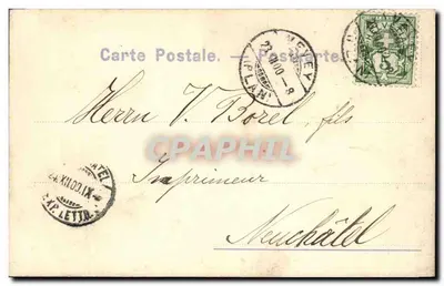 Embarcação do LEMAN — Vista do lago Léman — editor Vervej, n°2 Rue du Midi — Verso