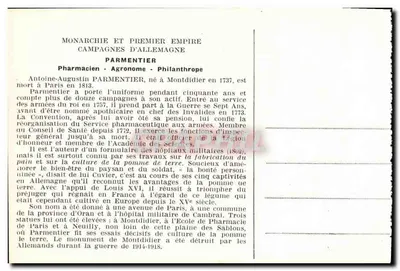 Antoine-Augustin Parmentier — Apotheker und Agronom — Verlag nicht sichtbar — Rückseite
