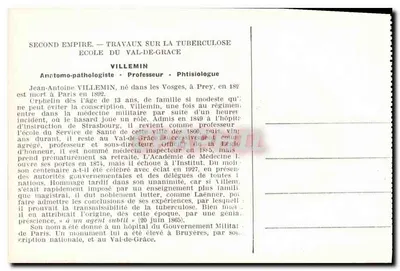 Jean-Antoine Villemín — Anatomopatologista e professor — Editor não identificado — Verso