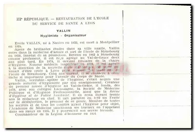 Emile Vallin — Portret wojskowy z odznakami — wydawca nieznany — Rewers