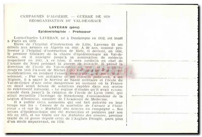 Louis-Charles Laveran — Epidemiologe und Professor — Rückseite