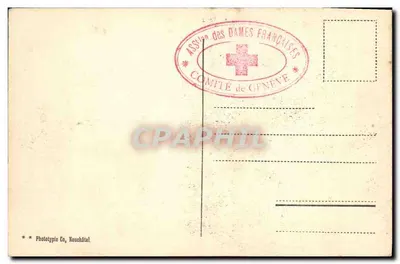 Genewa — Wyspa J.-J. Rousseau i Mont-Blanc — Phototypie Co, Neuchâtel — Rewers