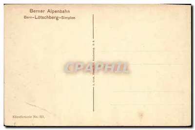 Lötschbergbahn: O grande viaduto em Frutigen — Berner Alpenbahn, série artística No. 321 — Verso