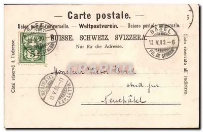 Strassburger Denkmal — pomnik Szwajcarii — wydawca Gehr, Meiz, numer 14820 — Rewers