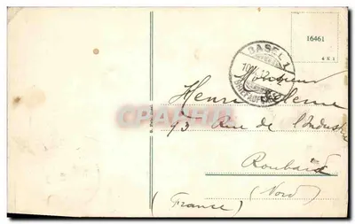 Bilhete postal antigo Suiça Basileia nova média ponte do rio Kleinbaseler lado — Verso