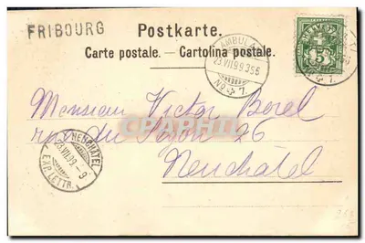 Friburgo — Castelo de Friburgo — Vouga & Cie, Genebra — Verso