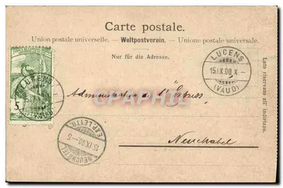 La Chaux de Fonds — zachód słońca — Administracja L'Express, Neuchâtel — Rewers