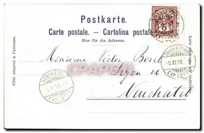 La Chaux-de-Fonds — Pamiątka — A. SCHÖNEUCHER WYDAWCA — Rewers