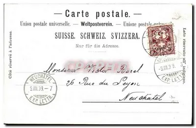La Chaux-de-Fonds — synagoga i budynki sąsiednie — A. Schenbucher, wydawca — Rewers