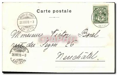 La Chaux-de-Fonds — Nowy Hotel Banku Federalnego — Wyd. E. Sauser, La Chaux-de-Fonds, Mod. XIII, D. — Rewers
