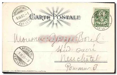 Kaplica pszczół — Chaux-de-Fonds, fasada na południe — Lith. E. Deckelmann, Chaux-de-Fonds — Rewers