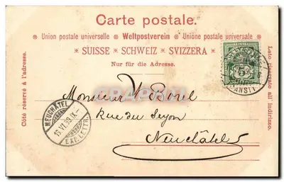 Widok Lausanne — góry na tle — Artysta: Albert H. Guggenheim & Cie, Zürich, N° 2018 — Rewers