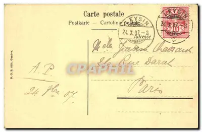 Widok Lausanne — Katedra — B.G.B. wyd. Genewa, nr 5049 — Rewers