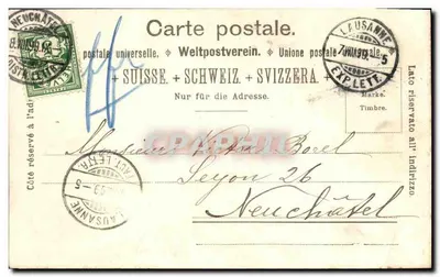 Widok La Chaux-de-Fonds — Szpital i góra — Atelier H. Guggenheim & Co. Wydawca, Zurych Nr 3263 — Rewers