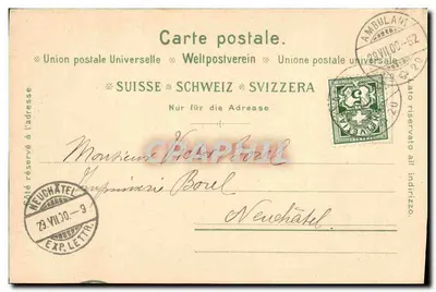 Luzern — vue du lac et du mont Pilatus — éditeur LUIGI PACCANARI, n° 373 — Verso