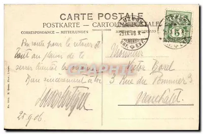 Luzern com Pilatus — vista do lago com o Pilatus no fundo — editor K. Gaste, n° 1910 — Verso