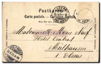 Luzern — Schweizerhofquai — wydawca T. D'ARNAUX FRÈRES & CIE, n° 070 — Rewers