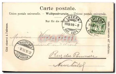 Lucerna - Gütech und Musegg — Edición Photoglob Co. Zúrich, n° 61 — Reverso
