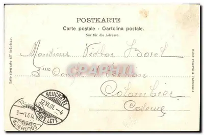 Neuchâtel, Museum en Dijk van de Alpen — E. Chiffelle, fot. — n° 112 — Achterkant