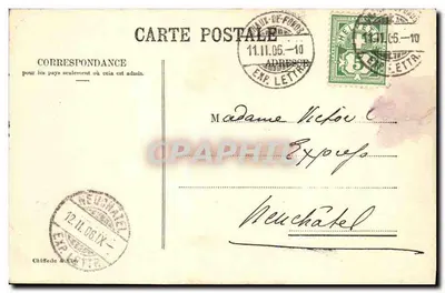 Pasterze i owce na krajobrazie — Muzeum w Neuchâtel — A. de Meuron — Przełęcz Bernina — Rewers
