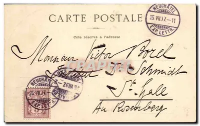 Neuchâtel — vista panorâmica e monumentos — editor B.B.1 — Verso