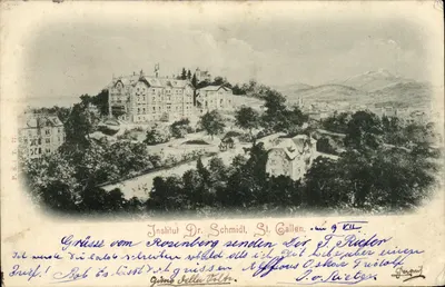 Institut Dr. Schmidt, St. Gallen — vista do Rosenberg — editor Peronni, n° 77